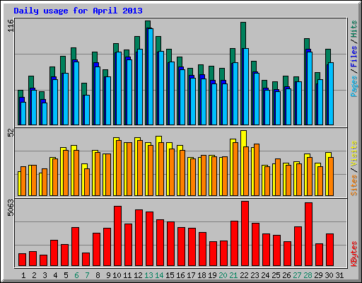 Daily usage for April 2013