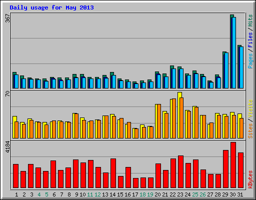 Daily usage for May 2013