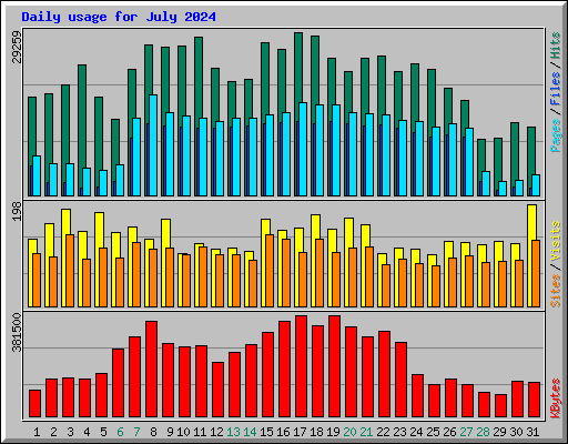 Daily usage for July 2024