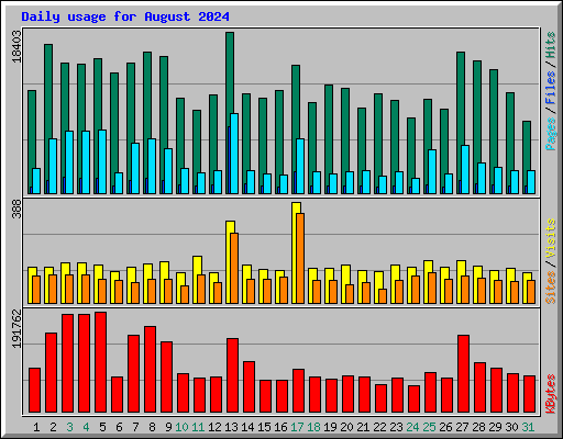 Daily usage for August 2024