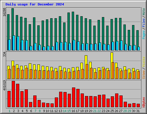 Daily usage for December 2024