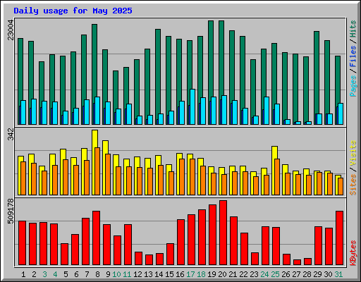 Daily usage for May 2025