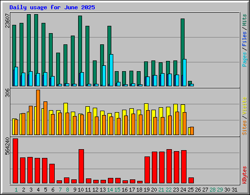Daily usage for June 2025