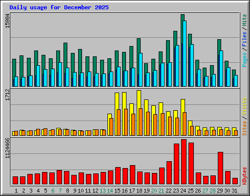 Daily usage for December 2025