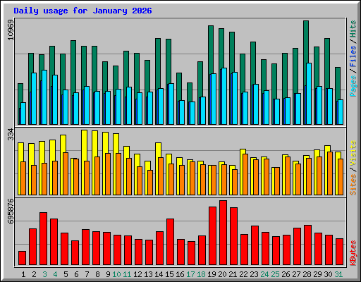Daily usage for January 2026