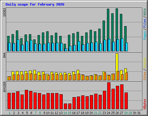 Daily usage for February 2026