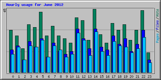 Hourly usage for June 2012