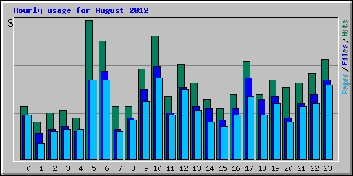 Hourly usage for August 2012