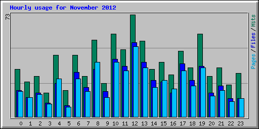 Hourly usage for November 2012