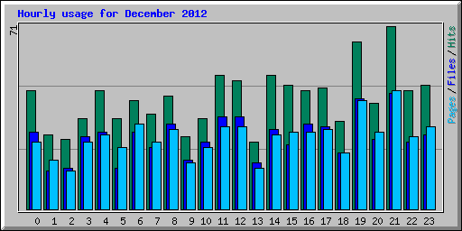 Hourly usage for December 2012