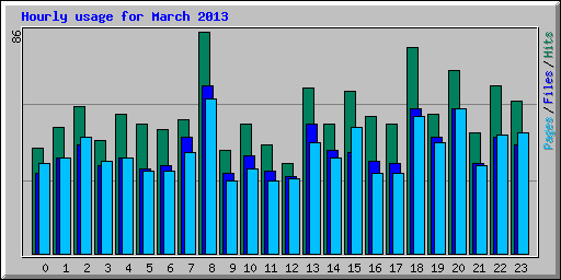 Hourly usage for March 2013