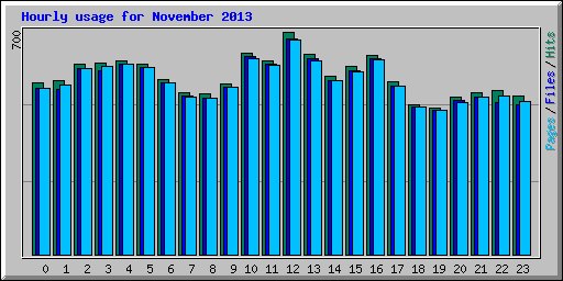 Hourly usage for November 2013