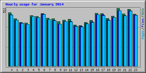 Hourly usage for January 2014