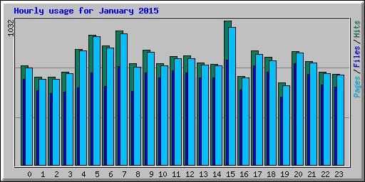 Hourly usage for January 2015