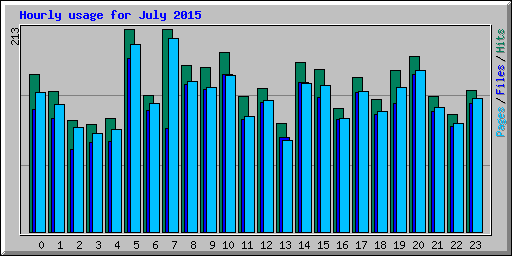 Hourly usage for July 2015