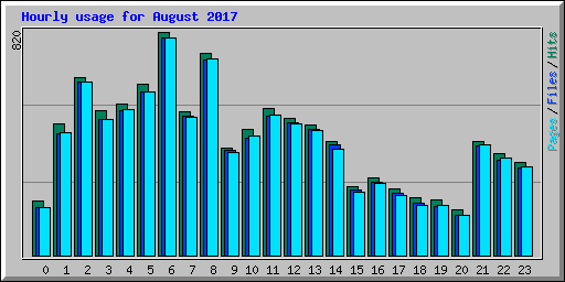 Hourly usage for August 2017