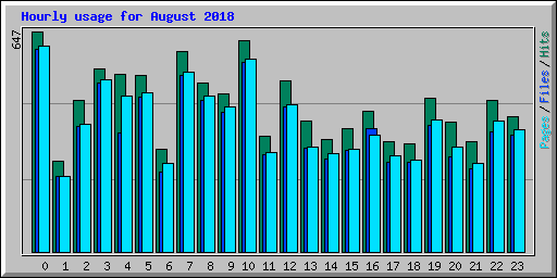 Hourly usage for August 2018