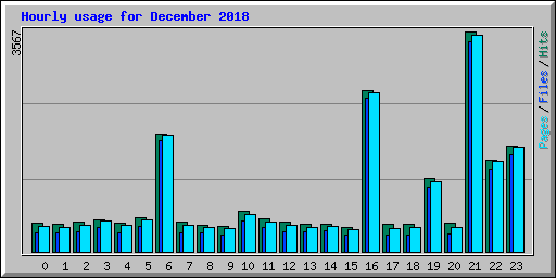 Hourly usage for December 2018