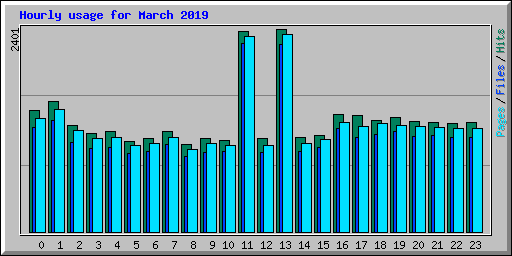 Hourly usage for March 2019