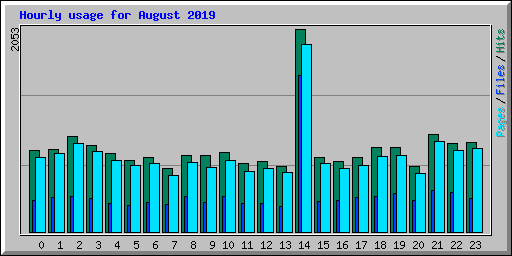 Hourly usage for August 2019