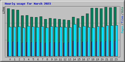 Hourly usage for March 2023