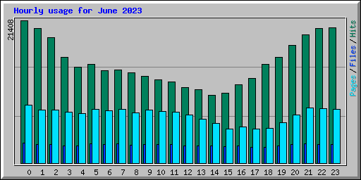 Hourly usage for June 2023