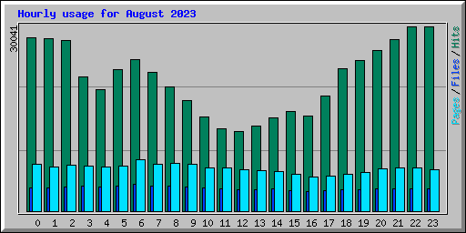 Hourly usage for August 2023