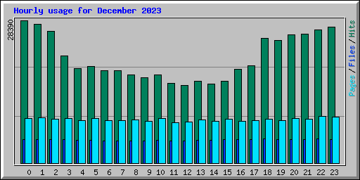 Hourly usage for December 2023