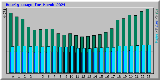 Hourly usage for March 2024
