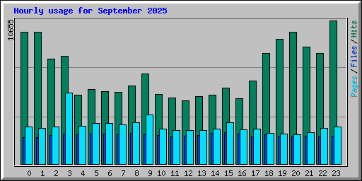 Hourly usage for September 2025